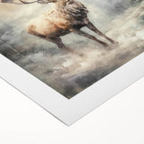 Seasonal Wall Art - Majestic Elk Winter Scene Christmas Framed Art