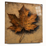 Halloween Canvas Art - Rustic Autumn Leaf Painting for Seasonal Decor