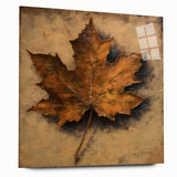 Halloween Canvas Art - Rustic Autumn Leaf Painting for Seasonal Decor