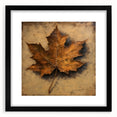 Halloween Canvas Art - Rustic Autumn Leaf Painting for Seasonal Decor