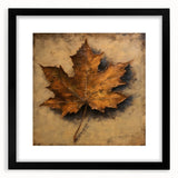 Halloween Canvas Art - Rustic Autumn Leaf Painting for Seasonal Decor