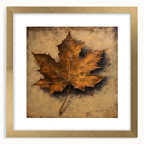 Halloween Canvas Art - Rustic Autumn Leaf Painting for Seasonal Decor