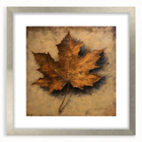 Halloween Canvas Art - Rustic Autumn Leaf Painting for Seasonal Decor