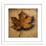 Halloween Canvas Art - Rustic Autumn Leaf Painting for Seasonal Decor