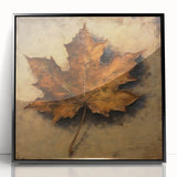 Halloween Canvas Art - Rustic Autumn Leaf Painting for Seasonal Decor