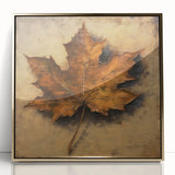Halloween Canvas Art - Rustic Autumn Leaf Painting for Seasonal Decor