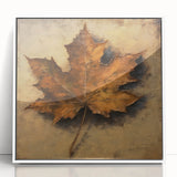 Halloween Canvas Art - Rustic Autumn Leaf Painting for Seasonal Decor
