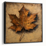 Halloween Canvas Art - Rustic Autumn Leaf Painting for Seasonal Decor