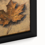 Halloween Canvas Art - Rustic Autumn Leaf Painting for Seasonal Decor