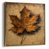 Halloween Canvas Art - Rustic Autumn Leaf Painting for Seasonal Decor