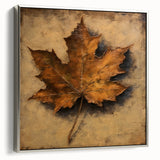 Halloween Canvas Art - Rustic Autumn Leaf Painting for Seasonal Decor