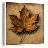 Halloween Canvas Art - Rustic Autumn Leaf Painting for Seasonal Decor