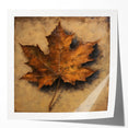 Halloween Canvas Art - Rustic Autumn Leaf Painting for Seasonal Decor