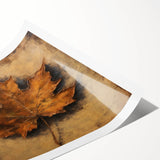 Halloween Canvas Art - Rustic Autumn Leaf Painting for Seasonal Decor