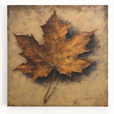 Halloween Canvas Art - Rustic Autumn Leaf Painting for Seasonal Decor