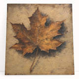 Halloween Canvas Art - Rustic Autumn Leaf Painting for Seasonal Decor