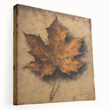 Halloween Canvas Art - Rustic Autumn Leaf Painting for Seasonal Decor