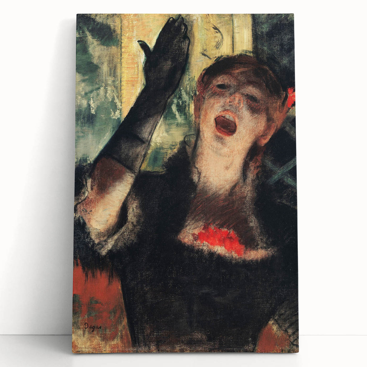 Edgar Degas' Café Singer - Expressive Impressionist Portrait Art Print
