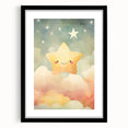 Stretched Canvas Art for Kids – Smiling Star Nursery Print