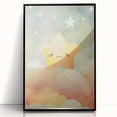 Stretched Canvas Art for Kids – Smiling Star Nursery Print