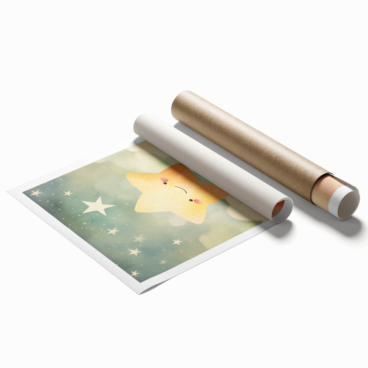 Stretched Canvas Art for Kids – Smiling Star Nursery Print