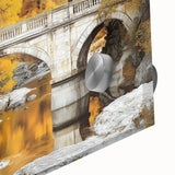 Close-up view of a stunning landscape bridge design in acrylic glass, showcasing intricate details and vibrant colors, perfect for modern home decor.