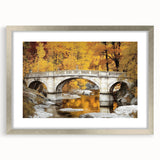 Silver landscape bridge frame with mat, showcasing a modern design and elegant front view, perfect for displaying artwork or photographs in stylish decor.
