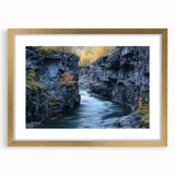 Elegant gold-framed landscape art featuring vibrant canyon scenery, enhanced with a white mat for depth, perfect for home décor and art enthusiasts.