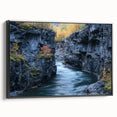 Framed landscape canvas depicting vibrant canyons with rich colors, showcasing stunning natural rock formations, perfect for home decor and art enthusiasts.