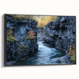 Framed landscape canvas depicting vibrant canyons with rich colors, showcasing stunning natural rock formations, perfect for home decor and art enthusiasts.