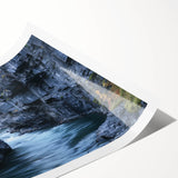 Stunning landscape print showcasing vibrant canyons in earthy tones, rolled and ready for display, perfect for enhancing home décor with natural beauty.