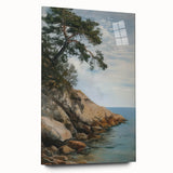 Acrylic glass landscape artwork showcasing vibrant colors and intricate details, viewed from the side without pins, ideal for modern home decor. Perfect for elevating interior spaces with a touch of nature.