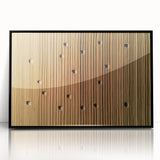 Framed acrylic landscape art showcasing a serene countryside scene with vibrant green fields and a blue sky, featuring a sleek black frame for modern decor.