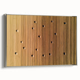 Framed canvas artwork showcasing a serene countryside landscape with vibrant green fields and a clear blue sky, highlighted by a sleek silver frame.