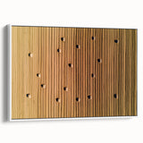 Framed canvas artwork depicting a serene countryside landscape, showcasing vibrant green fields and a clear blue sky, elegantly presented with a white frame.