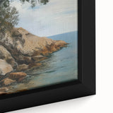Framed canvas artwork showcasing a vibrant landscape design with rich colors and intricate details, perfect for enhancing home decor and artistic expression.