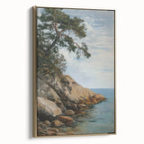 Framed canvas featuring a stunning landscape design with gold accents, showcasing vibrant colors and intricate details, ideal for home decor and art enthusiasts.