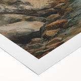 Rolled canvas showcasing a vibrant African landscape design with rich colors and intricate details, packaged securely in a durable cardboard tube for safe delivery.