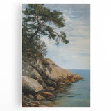 Stretched canvas artwork showcasing a vibrant landscape scene with rich colors and detailed textures, ideal for home decor or art enthusiasts.
