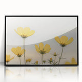 Large abstract wall art featuring close-up floral designs in vibrant colors on a framed acrylic.