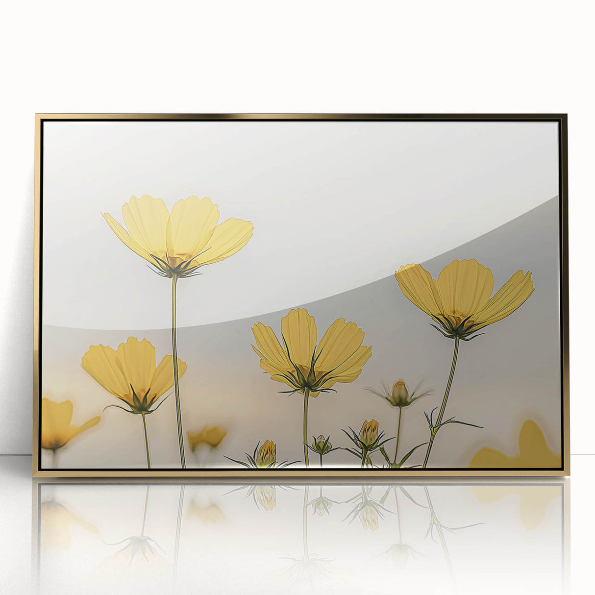 Large art print of close-up floral imagery in vibrant colors on a framed acrylic, ideal for modern nursery wall decor.