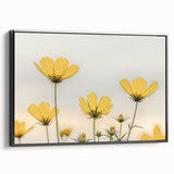 Black and white framed canvas featuring a close-up floral design, ideal for bedroom wall decor.