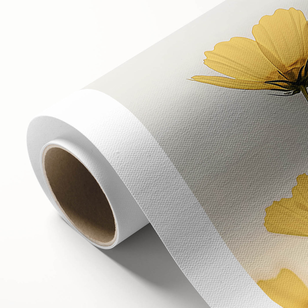 Art deco poster of vibrant floral patterns on rolled canvas, suitable for nursery wall art or dining room decor.