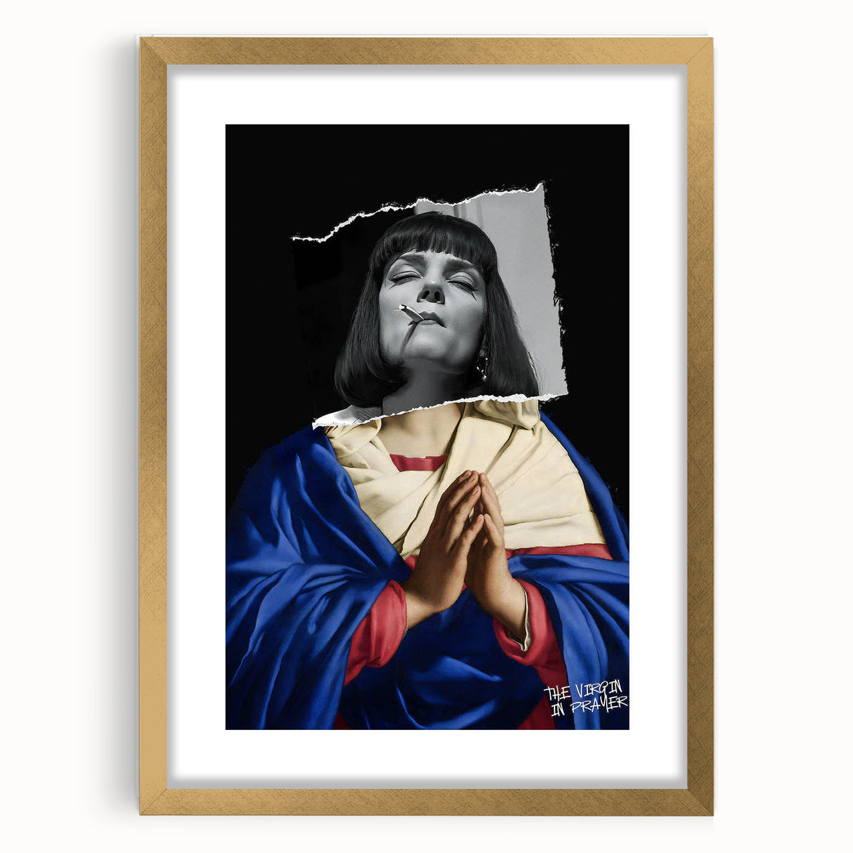 Modern Pop Art Virgin in Prayer - Contemporary Canvas Print