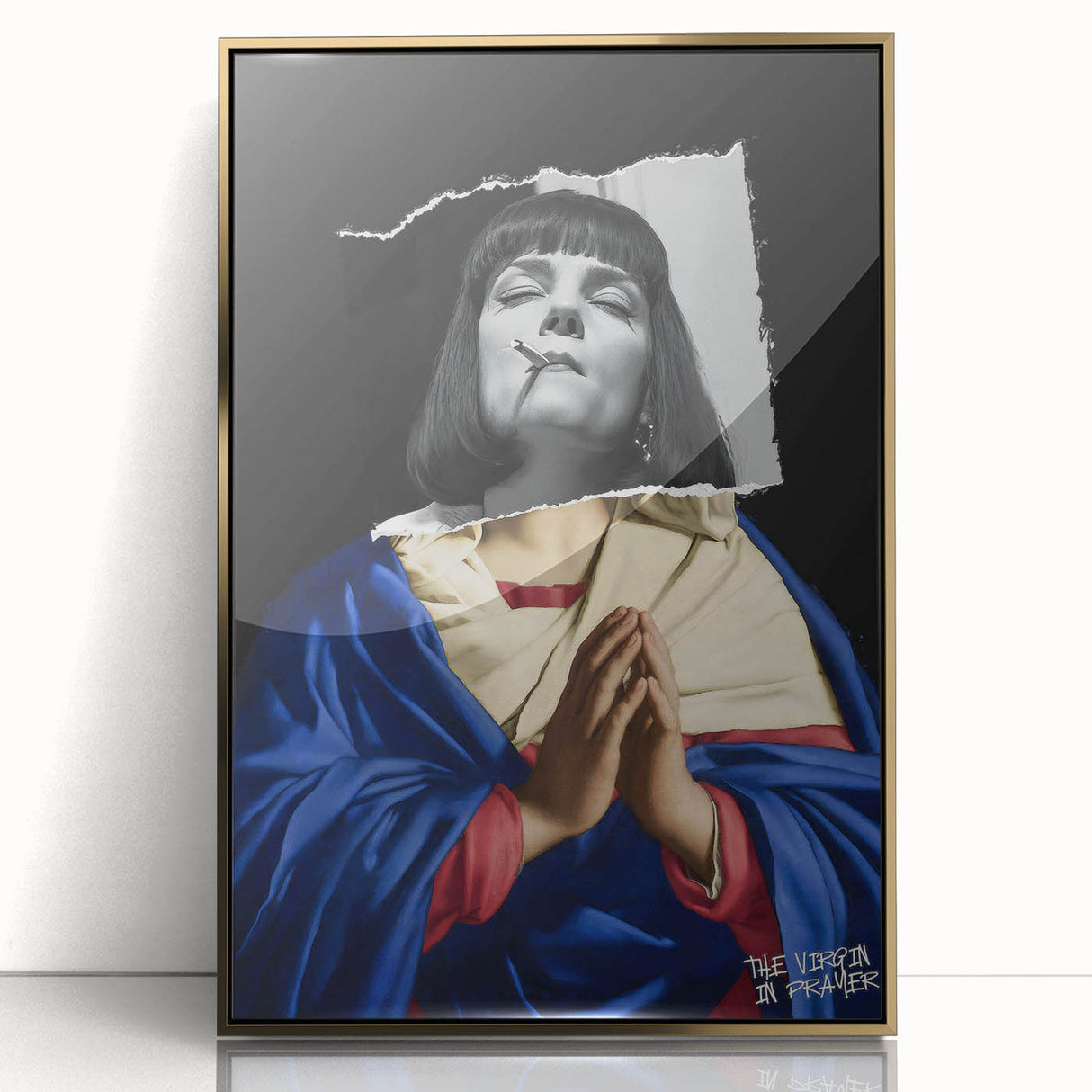 Modern Pop Art Virgin in Prayer - Contemporary Canvas Print