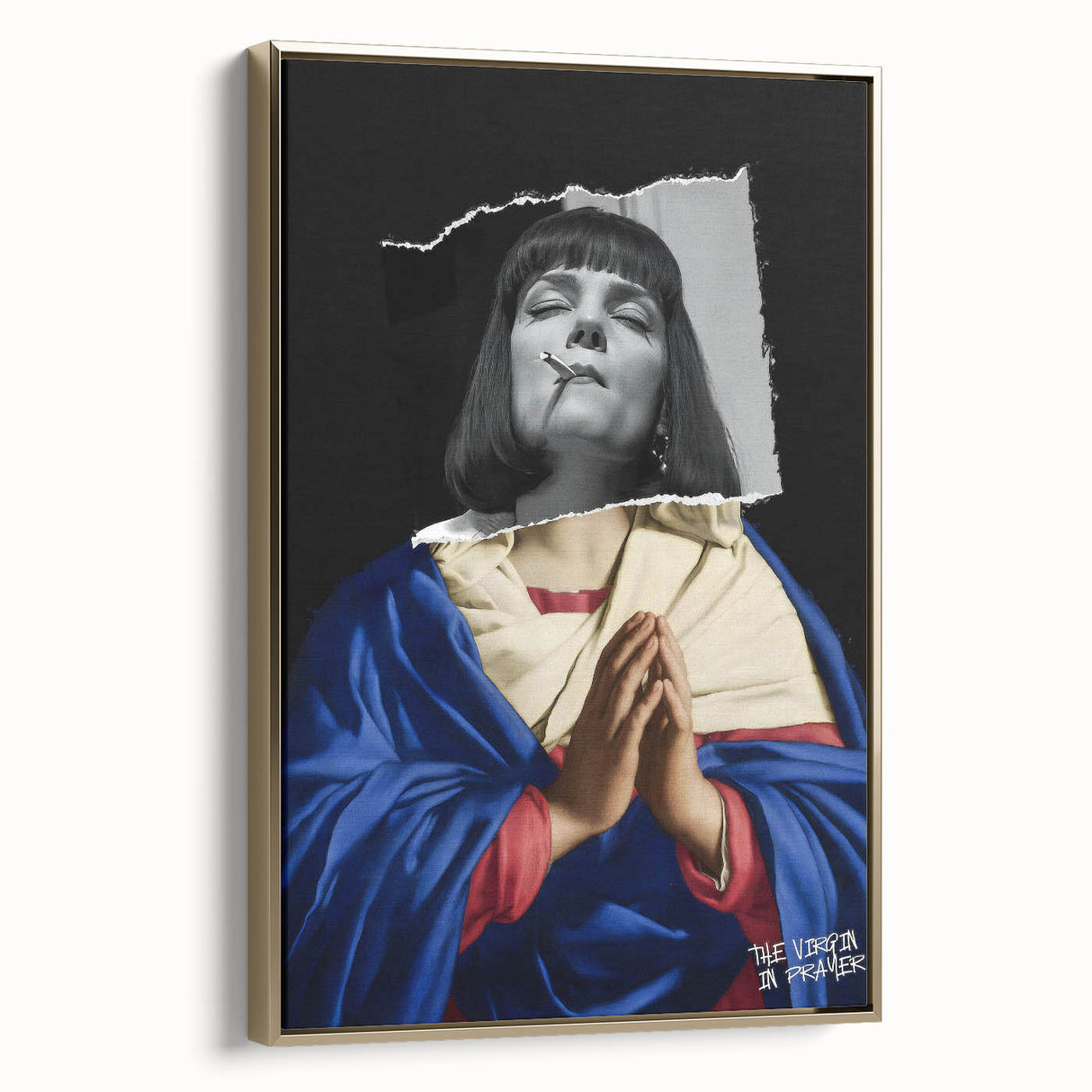 Modern Pop Art Virgin in Prayer - Contemporary Canvas Print