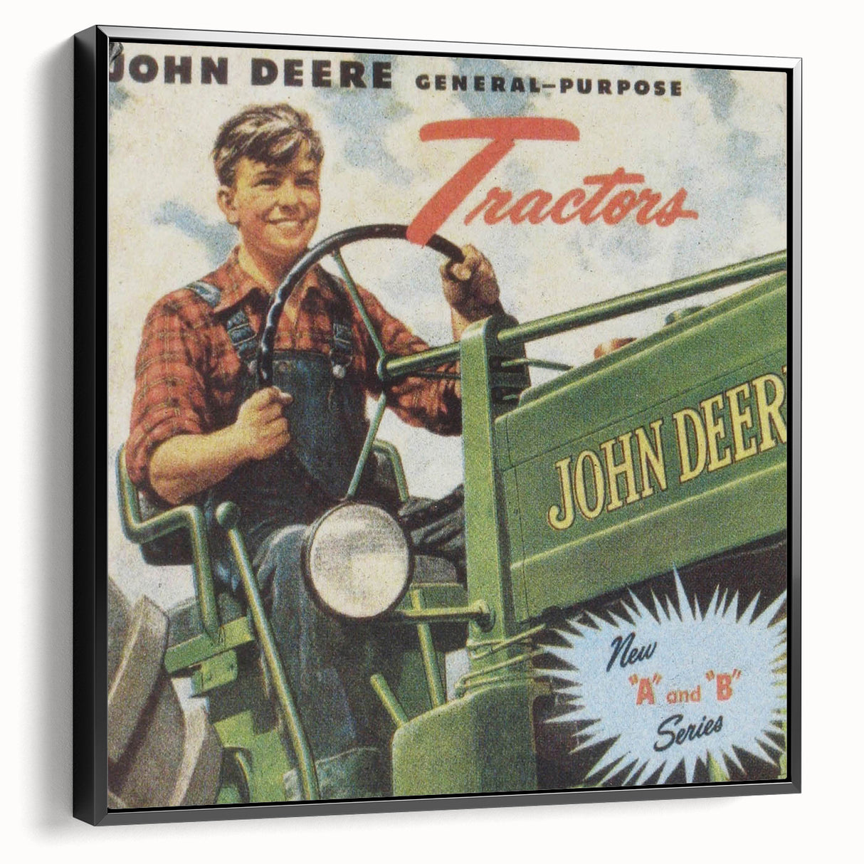 Vintage John Deere Tractors Retro Poster - Nostalgic Wall Art