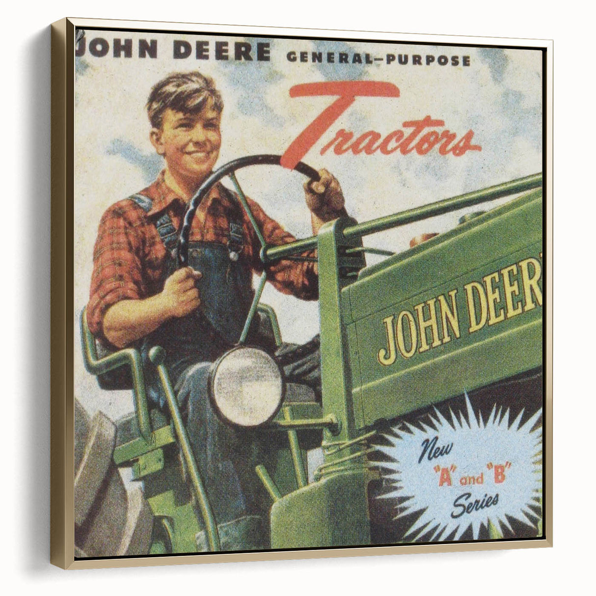 Vintage John Deere Tractors Retro Poster - Nostalgic Wall Art