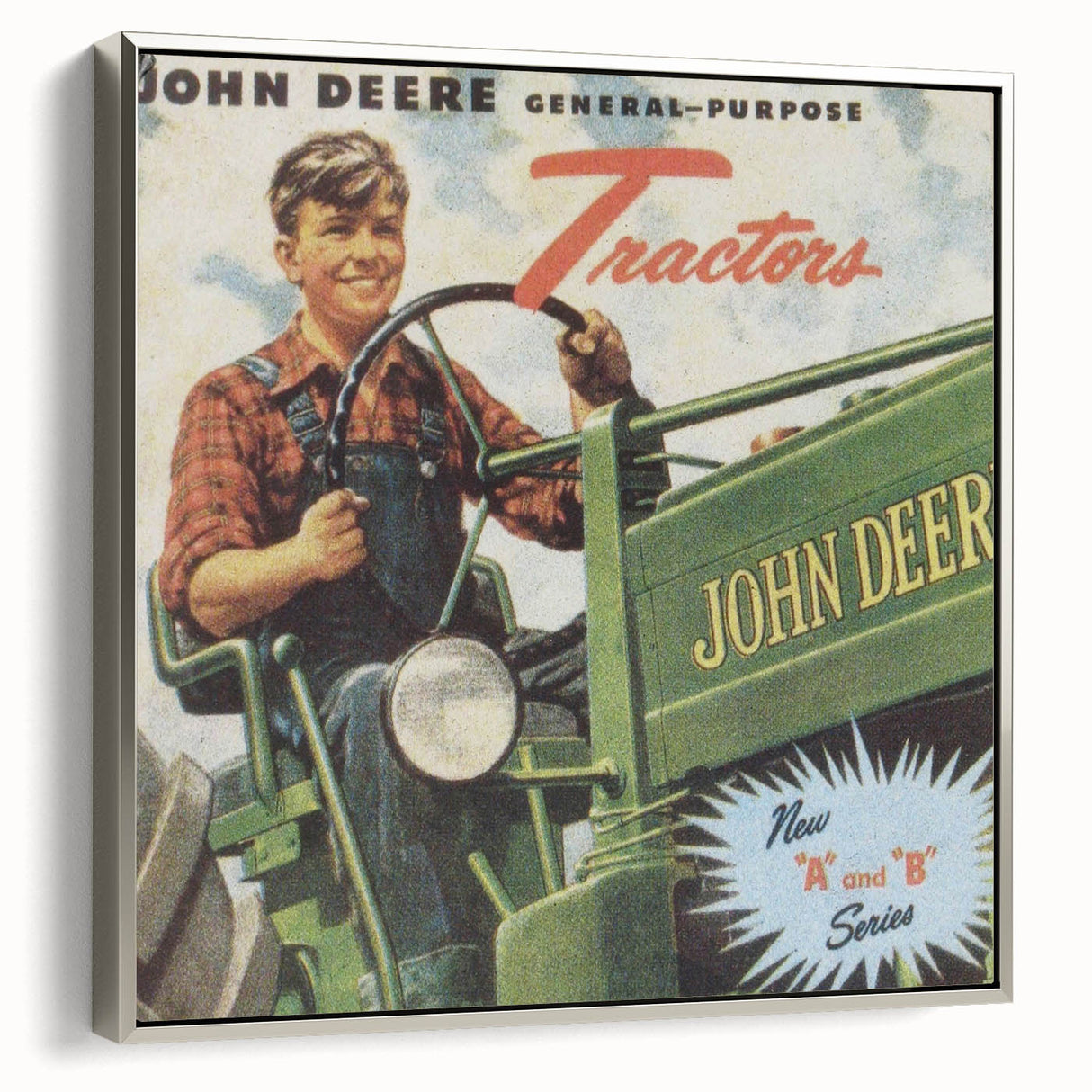 Vintage John Deere Tractors Retro Poster - Nostalgic Wall Art