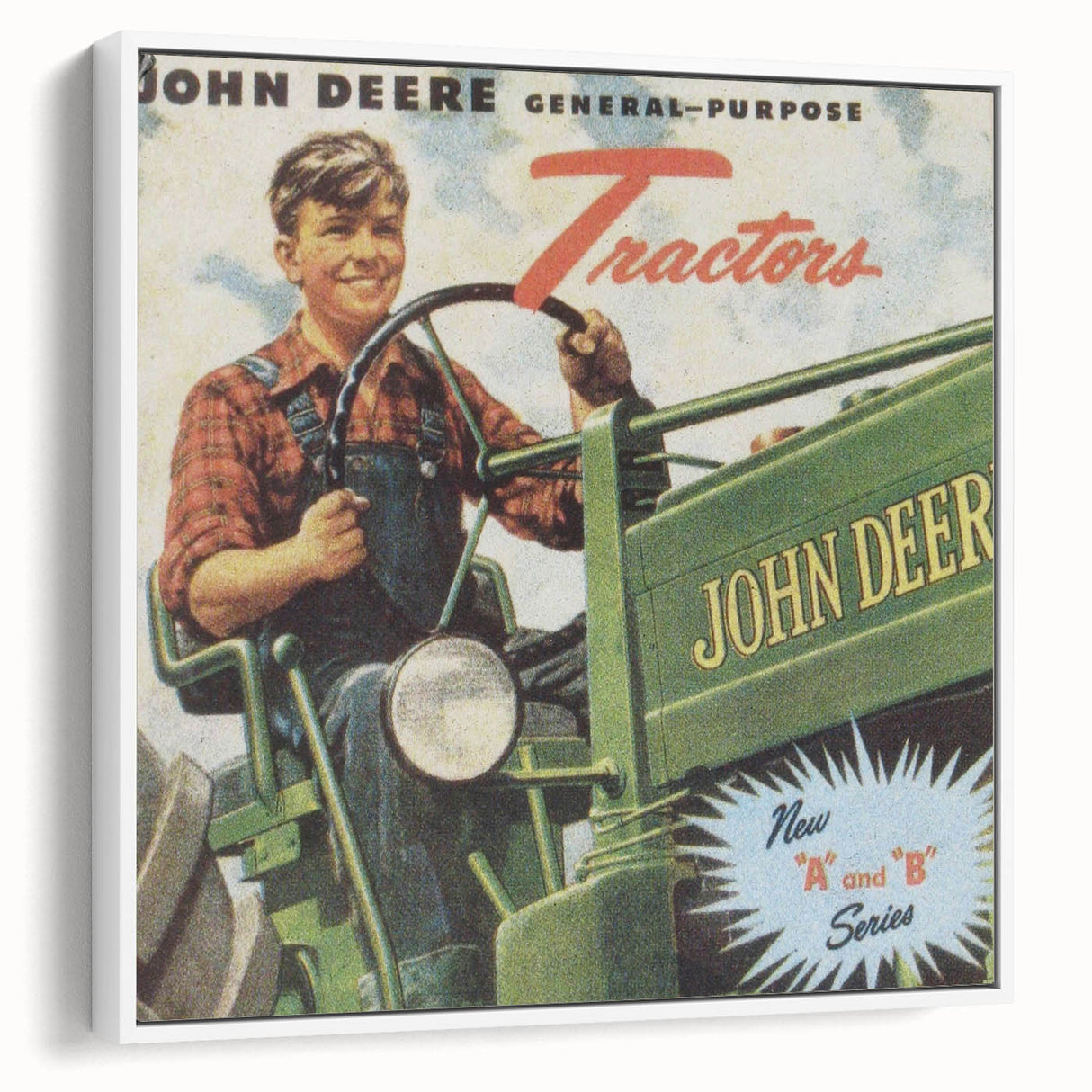 Vintage John Deere Tractors Retro Poster - Nostalgic Wall Art